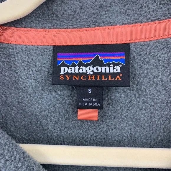 Patagonia Synchilla Snap-T Pullover Grey & Mint Green Sz S - Picture 7 of 10